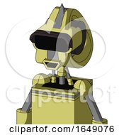 Yellow Robot With Droid Head And Happy Mouth And Black Visor Eye And Spike Tip