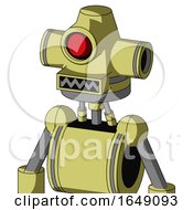 Yellow Robot With Cone Head And Square Mouth And Cyclops Eye