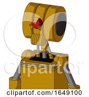 Poster, Art Print Of Yellow Droid With Multi-Toroid Head And Speakers Mouth And Angry Cyclops Eye
