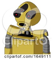 Poster, Art Print Of Yellow Droid With Rounded Head And Round Mouth And Three-Eyed