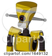 Poster, Art Print Of Yellow Droid With Vase Head And Teeth Mouth And Black Cyclops Eye