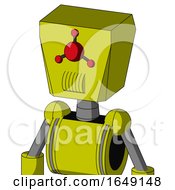 Poster, Art Print Of Yellow Robot With Box Head And Speakers Mouth And Cyclops Compound Eyes