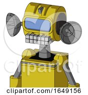 Poster, Art Print Of Yellow Droid With Multi-Toroid Head And Keyboard Mouth And Large Blue Visor Eye