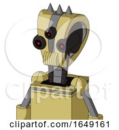 Poster, Art Print Of Yellow Droid With Droid Head And Speakers Mouth And Three-Eyed And Three Spiked