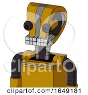 Yellow Droid With Droid Head And Keyboard Mouth And Red Eyed