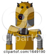 Poster, Art Print Of Yellow Droid With Dome Head And Toothy Mouth And Black Cyclops Eye