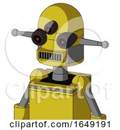 Poster, Art Print Of Yellow Droid With Dome Head And Square Mouth And Three-Eyed