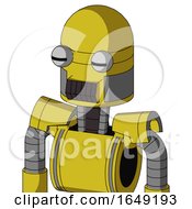 Poster, Art Print Of Yellow Droid With Dome Head And Dark Tooth Mouth And Two Eyes