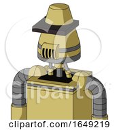 Poster, Art Print Of Yellow Droid With Cone Head And Speakers Mouth And Black Visor Cyclops