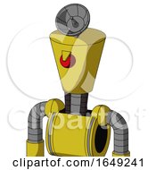 Poster, Art Print Of Yellow Droid With Cylinder-Conic Head And Angry Cyclops And Radar Dish Hat