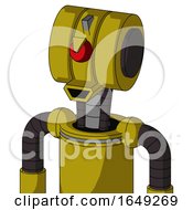 Yellow Automaton With Multi Toroid Head And Happy Mouth And Angry Cyclops