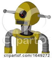 Poster, Art Print Of Yellow Automaton With Rounded Head And Square Mouth And Black Cyclops Eye