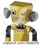 Poster, Art Print Of Yellow Droid With Box Head And Keyboard Mouth And Two Eyes