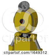 Poster, Art Print Of Yellow Automaton With Bubble Head And Vent Mouth And Black Cyclops Eye And Radar Dish Hat