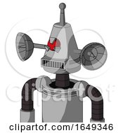 White Automaton With Cone Head And Square Mouth And Angry Cyclops Eye And Single Antenna
