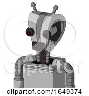 White Automaton With Droid Head And Dark Tooth Mouth And Red Eyed And Double Antenna