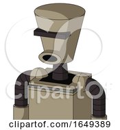 Poster, Art Print Of Tan Robot With Cylinder-Conic Head And Round Mouth And Black Visor Cyclops