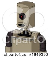 Poster, Art Print Of Tan Robot With Cylinder Head And Round Mouth And Black Cyclops Eye