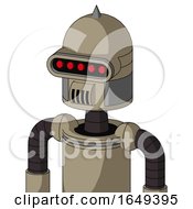 Poster, Art Print Of Tan Robot With Dome Head And Speakers Mouth And Visor Eye And Spike Tip