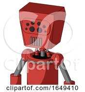 Poster, Art Print Of Tomato-Red Droid With Box Head And Vent Mouth And Bug Eyes