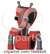 Poster, Art Print Of Tomato-Red Droid With Droid Head And Sad Mouth And Two Eyes And Double Antenna