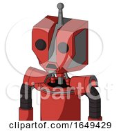 Poster, Art Print Of Tomato-Red Droid With Mechanical Head And Sad Mouth And Two Eyes And Single Antenna