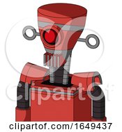Poster, Art Print Of Tomato-Red Droid With Vase Head And Vent Mouth And Cyclops Eye