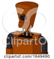 Redish Orange Mech With Cylinder Conic Head And Toothy Mouth And Black Cyclops Eye