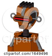 Redish Orange Mech With Droid Head And Speakers Mouth And Visor Eye And Pipe Hair