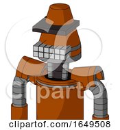 Redish Orange Mech With Cone Head And Keyboard Mouth And Black Visor Cyclops