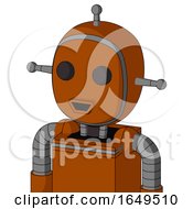 Redish Orange Mech With Bubble Head And Happy Mouth And Two Eyes And Single Antenna