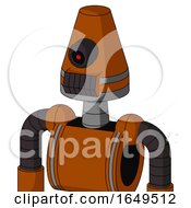 Redish Orange Mech With Cone Head And Dark Tooth Mouth And Black Cyclops Eye