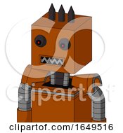 Redish Orange Mech With Box Head And Square Mouth And Red Eyed And Three Dark Spikes