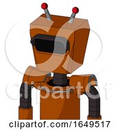 Redish Orange Mech With Box Head And Black Visor Eye And Double Led Antenna