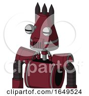 Red Droid With Cone Head And Speakers Mouth And Two Eyes And Three Dark Spikes