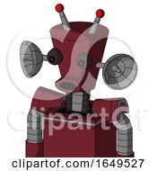 Poster, Art Print Of Red Droid With Cylinder-Conic Head And Round Mouth And Red Eyed And Double Led Antenna