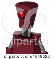 Poster, Art Print Of Red Droid With Cylinder-Conic Head And Speakers Mouth And Cyclops Eye