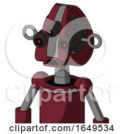 Poster, Art Print Of Red Droid With Droid Head And Sad Mouth And Three-Eyed