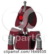 Poster, Art Print Of Red Droid With Droid Head And Speakers Mouth And Cyclops Eye And Single Antenna
