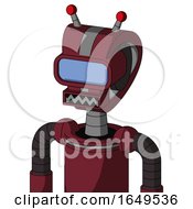 Poster, Art Print Of Red Droid With Droid Head And Square Mouth And Large Blue Visor Eye And Double Led Antenna