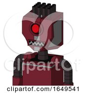 Poster, Art Print Of Red Droid With Mechanical Head And Square Mouth And Cyclops Eye And Pipe Hair