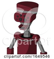 Poster, Art Print Of Red Droid With Vase Head And Happy Mouth And Bug Eyes