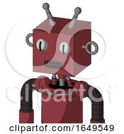 Poster, Art Print Of Red Mech With Box Head And Dark Tooth Mouth And Two Eyes And Double Antenna