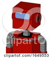 Poster, Art Print Of Red Mech With Box Head And Large Blue Visor Eye