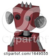 Poster, Art Print Of Red Mech With Box Head And Red Eyed And Three Spiked