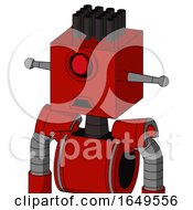 Poster, Art Print Of Red Mech With Box Head And Sad Mouth And Cyclops Eye And Pipe Hair