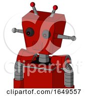 Poster, Art Print Of Red Mech With Box Head And Speakers Mouth And Red Eyed And Double Led Antenna