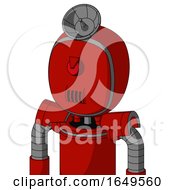 Poster, Art Print Of Red Mech With Bubble Head And Speakers Mouth And Angry Cyclops And Radar Dish Hat