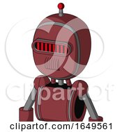 Poster, Art Print Of Red Mech With Bubble Head And Speakers Mouth And Visor Eye And Single Led Antenna