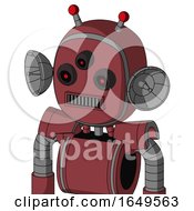 Poster, Art Print Of Red Mech With Bubble Head And Square Mouth And Three-Eyed And Double Led Antenna